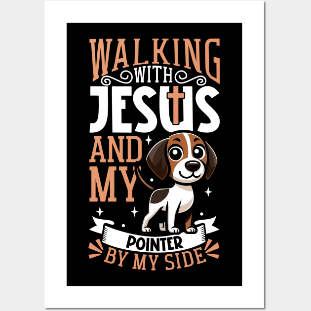 Jesus and dog - English Pointer Wall Art by Modern Medieval Design